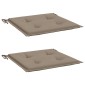 vidaXL Μαξιλάρια Καρέκλας Κήπου 2 τεμ. Taupe 40x40x3 εκ. Υφασμάτινα