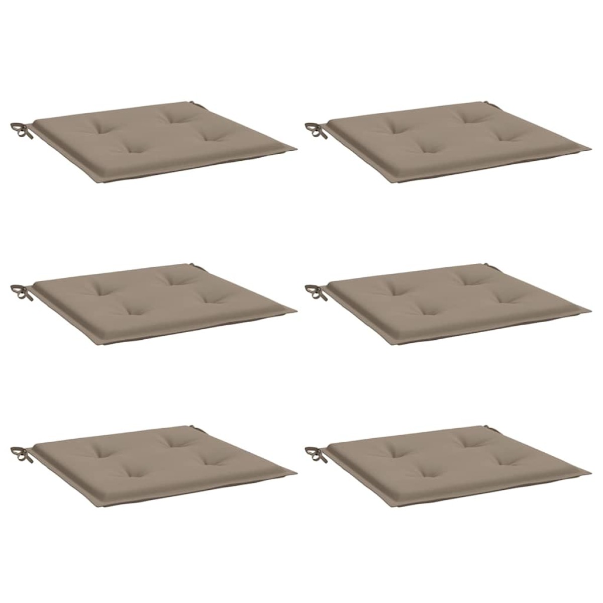 vidaXL Μαξιλάρια Καρέκλας Κήπου 6 τεμ. Taupe 40x40x3 εκ. Υφασμάτινα