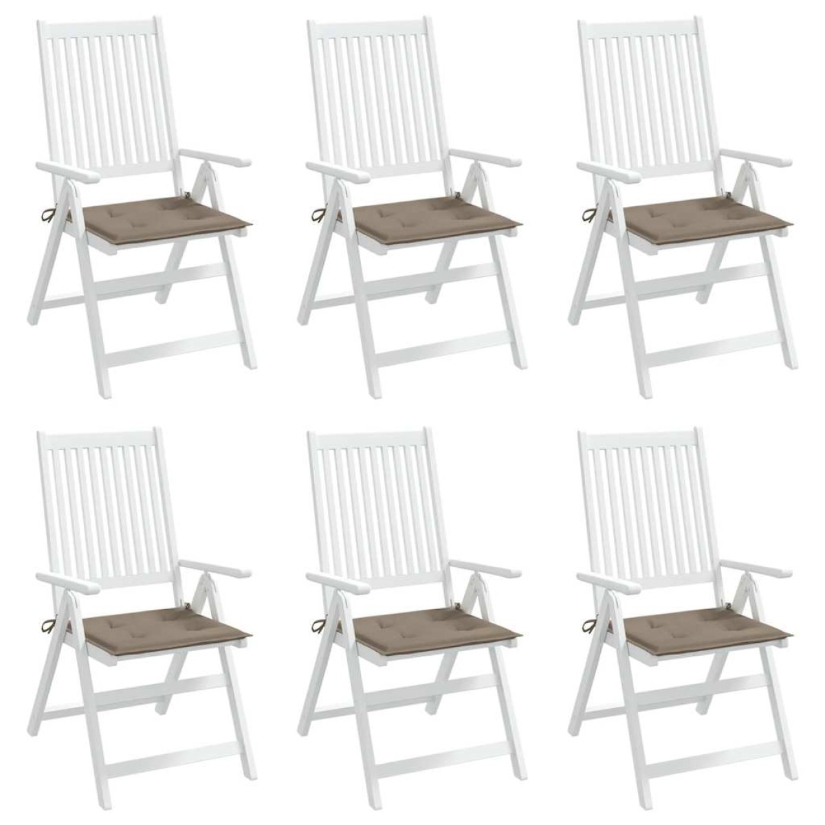 vidaXL Μαξιλάρια Καρέκλας Κήπου 6 τεμ. Taupe 40x40x3 εκ. Υφασμάτινα