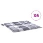 vidaXL Μαξιλάρια Καρέκλας 6τεμ Γκρι Καρό 40x40x3εκ. Ύφασμα Oxford