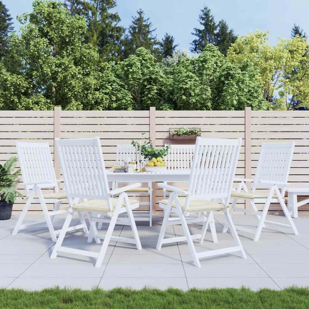vidaXL Μαξιλάρια Καρέκλας Κήπου 6 τεμ. Κρεμ 50x50x3 εκ. Ύφασμα Oxford