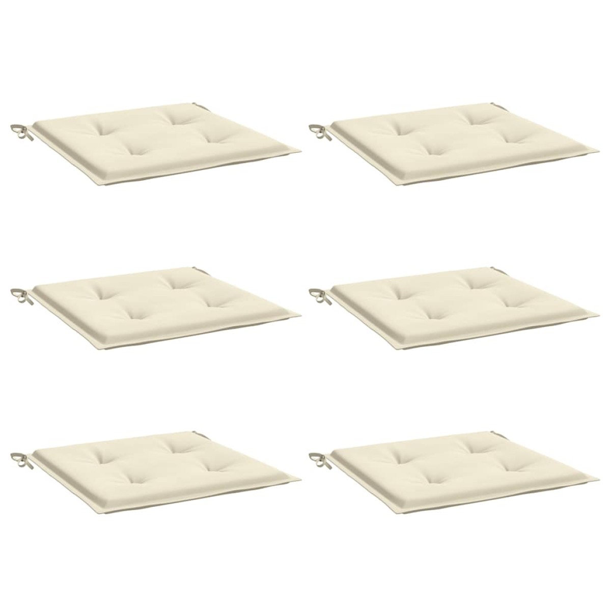 vidaXL Μαξιλάρια Καρέκλας Κήπου 6 τεμ. Κρεμ 50x50x3 εκ. Ύφασμα Oxford