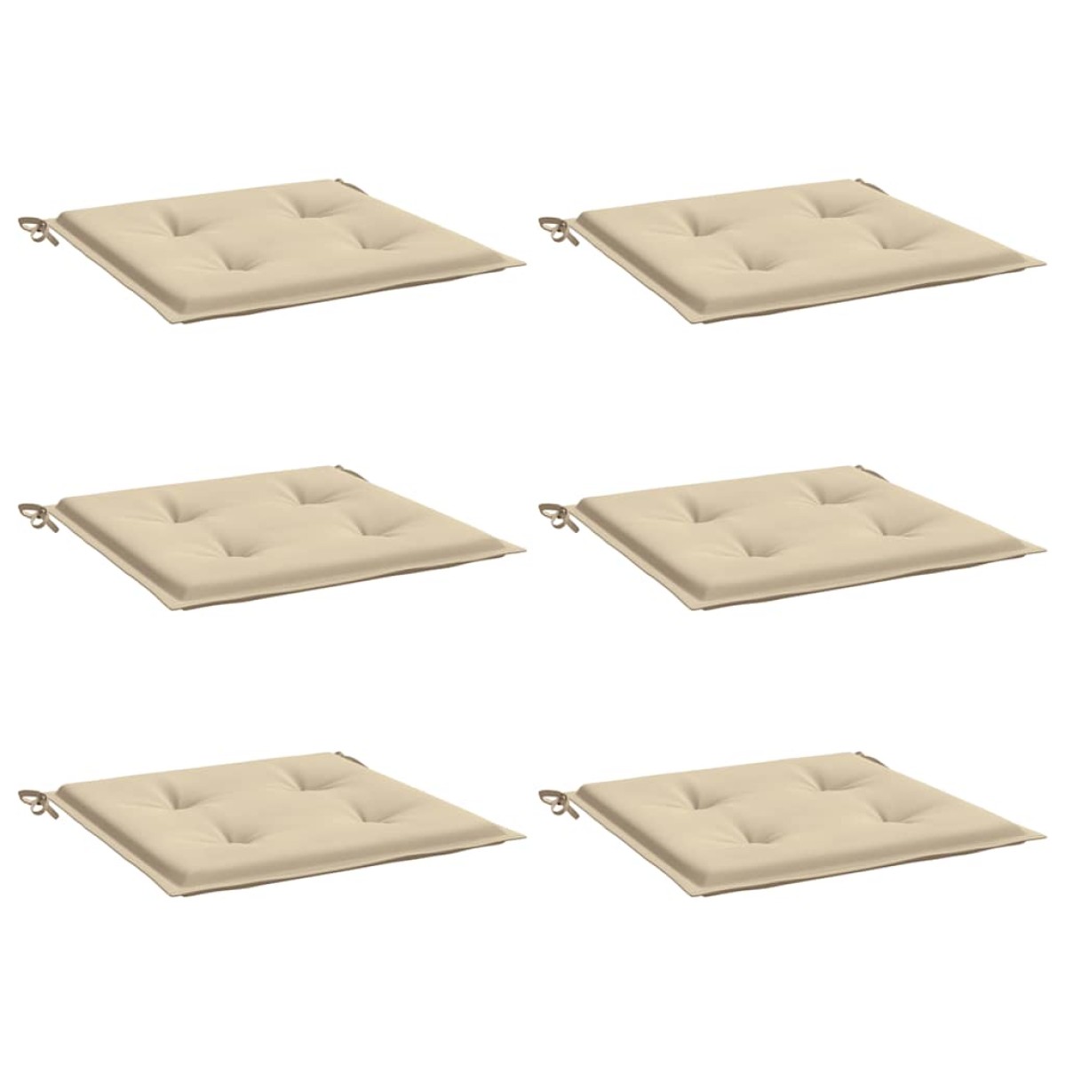 vidaXL Μαξιλάρια Καρέκλας Κήπου 6 τεμ. Μπεζ 50x50x3 εκ. Ύφασμα Oxford