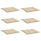 vidaXL Μαξιλάρια Καρέκλας Κήπου 6 τεμ. Μπεζ 50x50x3 εκ. Ύφασμα Oxford