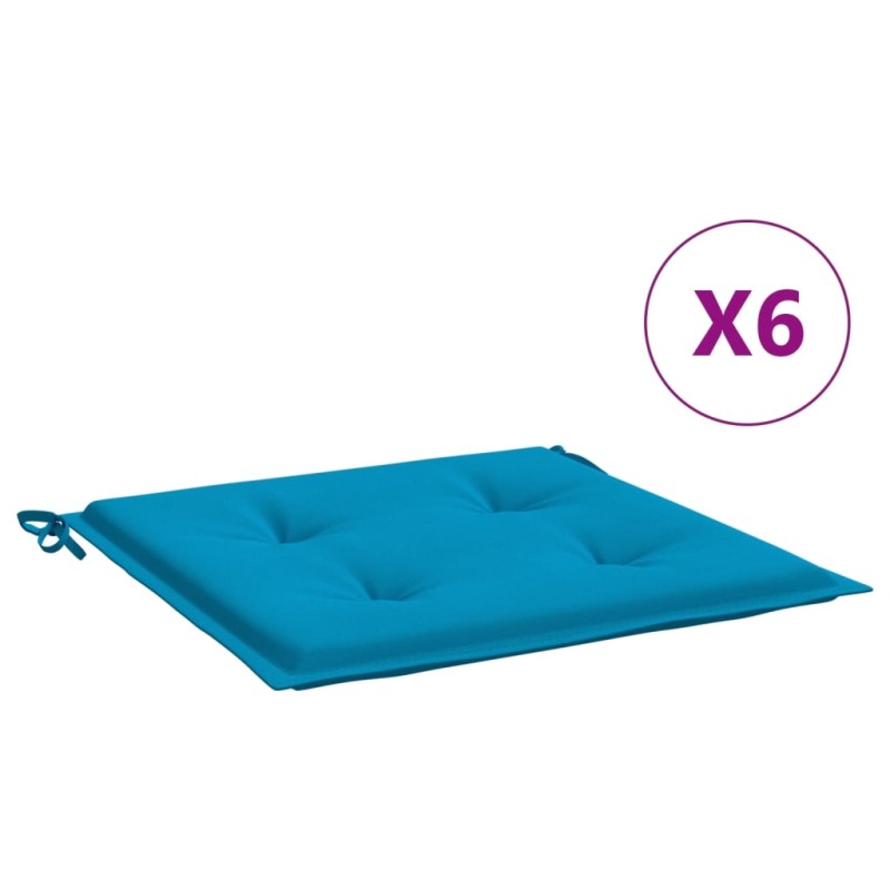 vidaXL Μαξιλάρια Καρέκλας Κήπου 6 τεμ. Μπλε 50x50x4 εκ. Ύφασμα Oxford
