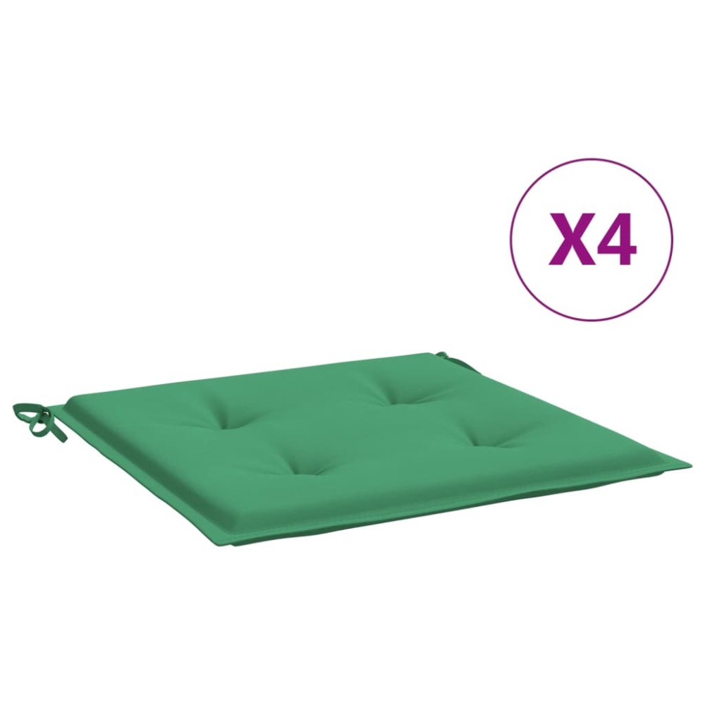 vidaXL Μαξιλάρια Καρέκλας Κήπου 4 τεμ. Πράσινα 50x50x4εκ. Ύφασμα Oxford