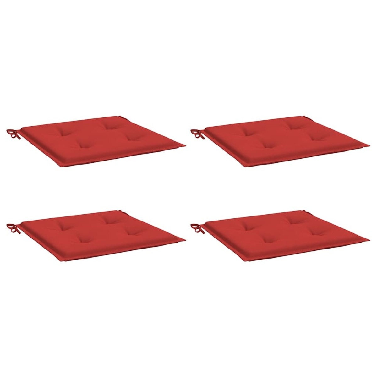 vidaXL Μαξιλάρια Καρέκλας Κήπου 4τεμ Κόκκινα 50x50x3 εκ. Oxford Ύφασμα