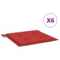 vidaXL Μαξιλάρια Καρέκλας Κήπου 6τεμ Κόκκινα 50x50x3 εκ. Oxford Ύφασμα