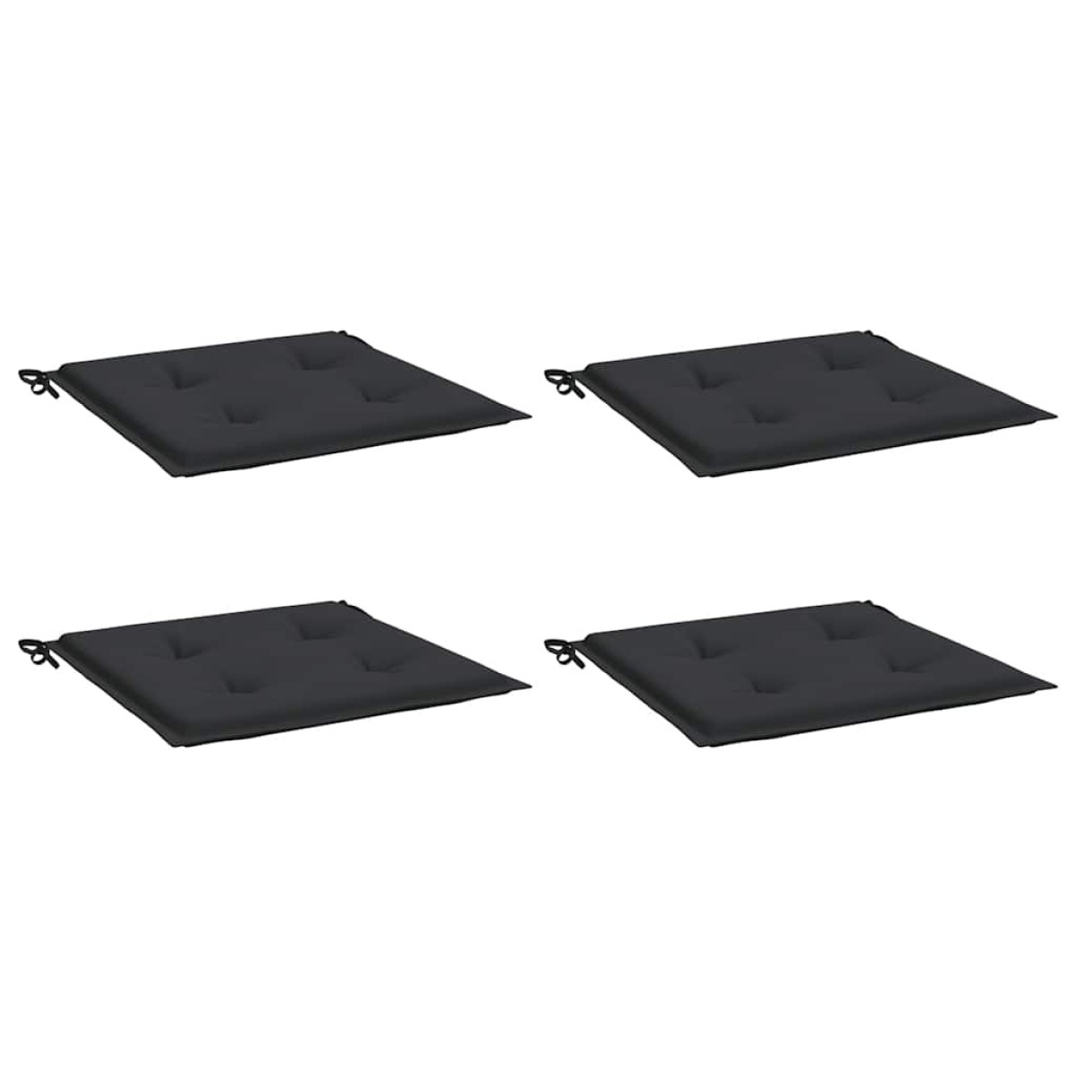 vidaXL Μαξιλάρια Καρέκλας Κήπου 4 τεμ. Μαύρα 50x50x3 εκ. Oxford Ύφασμα
