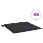 vidaXL Μαξιλάρια Καρέκλας Κήπου 6 τεμ. Μαύρα 50x50x3 εκ. Oxford Ύφασμα