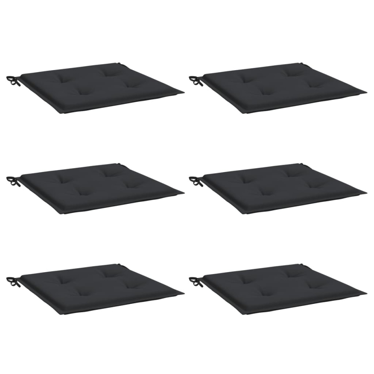 vidaXL Μαξιλάρια Καρέκλας Κήπου 6 τεμ. Μαύρα 50x50x3 εκ. Oxford Ύφασμα