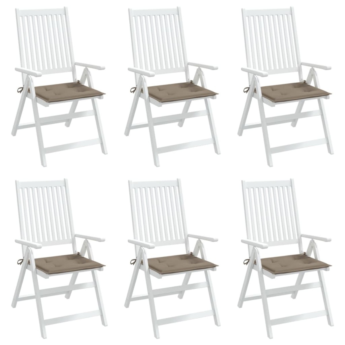 vidaXL Μαξιλάρια Καρέκλας Κήπου 6 τεμ. Taupe 50x50x3 εκ. Oxford Ύφασμα