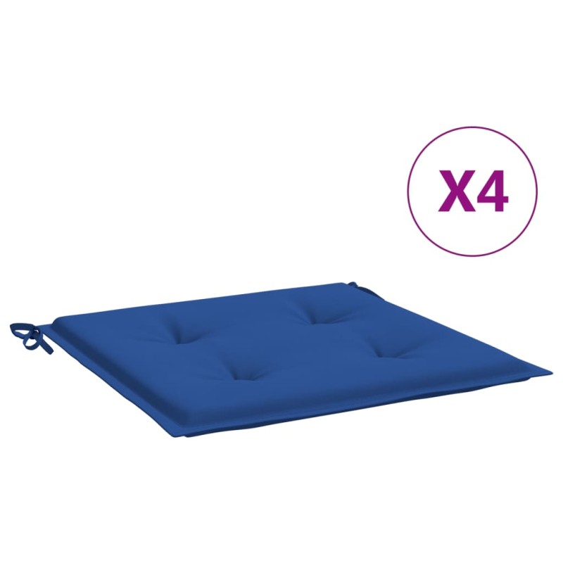 vidaXL Μαξιλάρια Καρέκλας Κήπου 4 τεμ. Μπλε Ρουά 50x50x4εκ. Υφασμάτινα