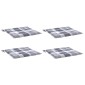 vidaXL Μαξιλάρια Καρέκλας 4τεμ Γκρι Καρό 50x50x3εκ. Ύφασμα Oxford