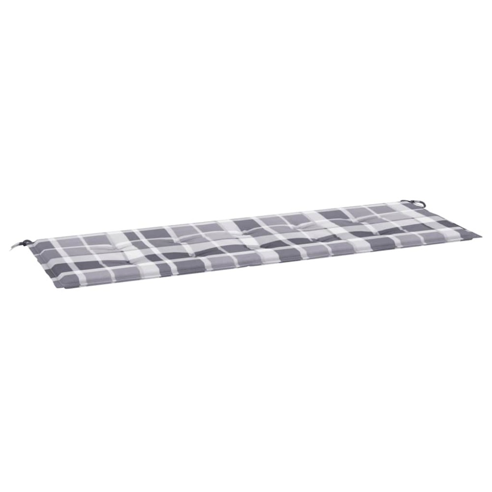 vidaXL Μαξιλάρι για Παγκάκι Κήπου Γκρι Καρό 150x50x3 εκ. Υφασμάτινο