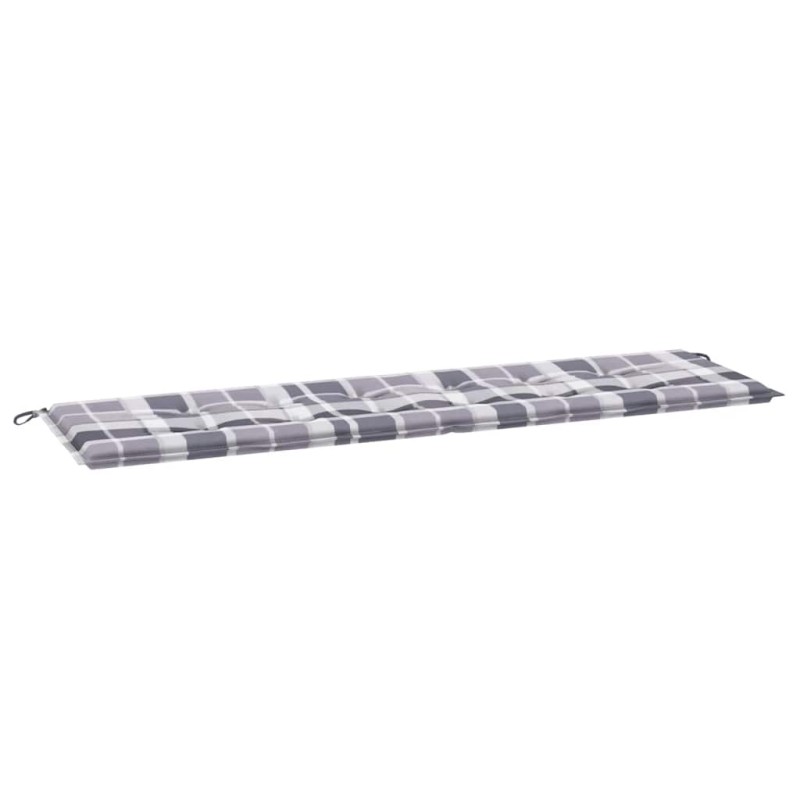 vidaXL Μαξιλάρι για Παγκάκι Κήπου Γκρι Καρό 180x50x3 εκ. Υφασμάτινο