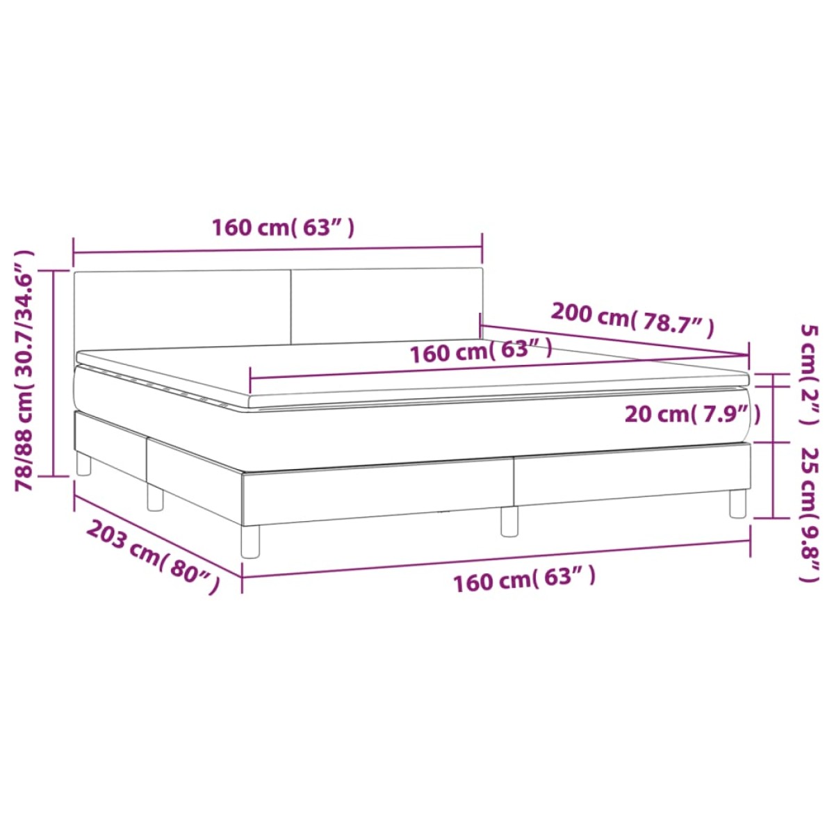 vidaXL Κρεβάτι Boxspring με Στρώμα Κρεμ 160x200εκ. από Συνθετικό Δέρμα