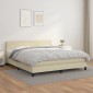 vidaXL Κρεβάτι Boxspring με Στρώμα Κρεμ 160x200εκ. από Συνθετικό Δέρμα