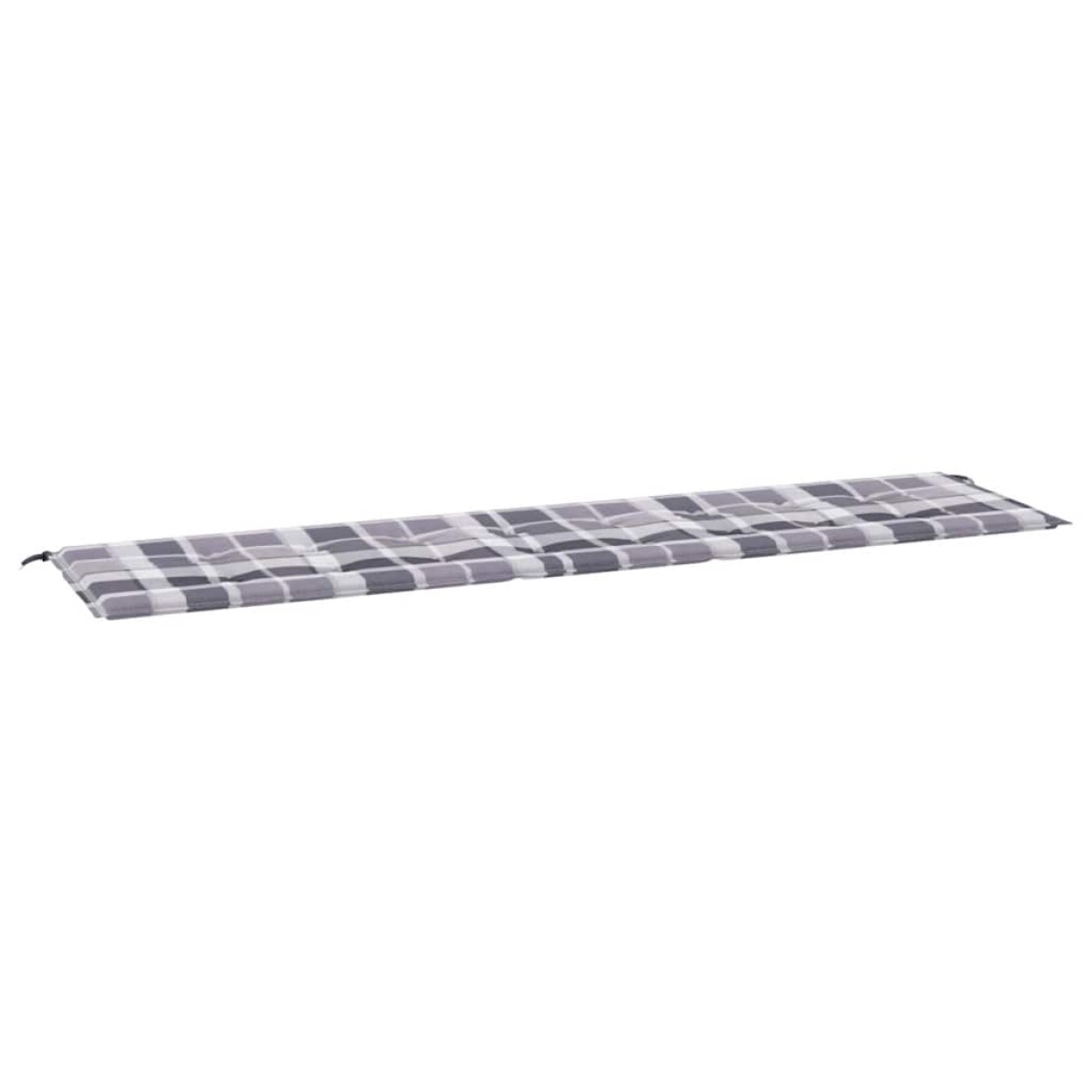 vidaXL Μαξιλάρι για Παγκάκι Κήπου Γκρι Καρό 200x50x3 εκ. Υφασμάτινο