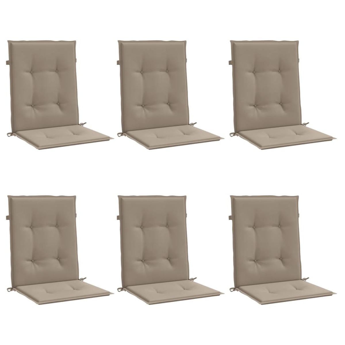 vidaXL Μαξιλάρια Καρέκλας Κήπου Πλάτη 6τεμ Taupe 100x50x3εκ Oxford Ύφ.