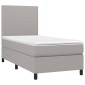 vidaXL Κρεβάτι Boxspring με Στρώμα Ανοιχτό Γκρι 80x200 εκ. Υφασμάτινο