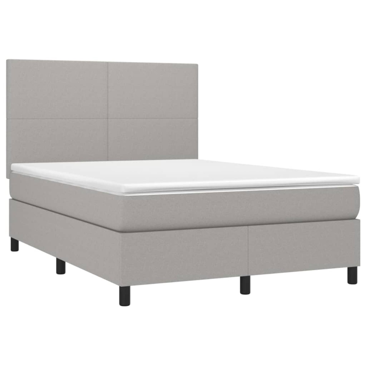 vidaXL Κρεβάτι Boxspring με Στρώμα Ανοιχτό Γκρι 140x190 εκ. Υφασμάτινο