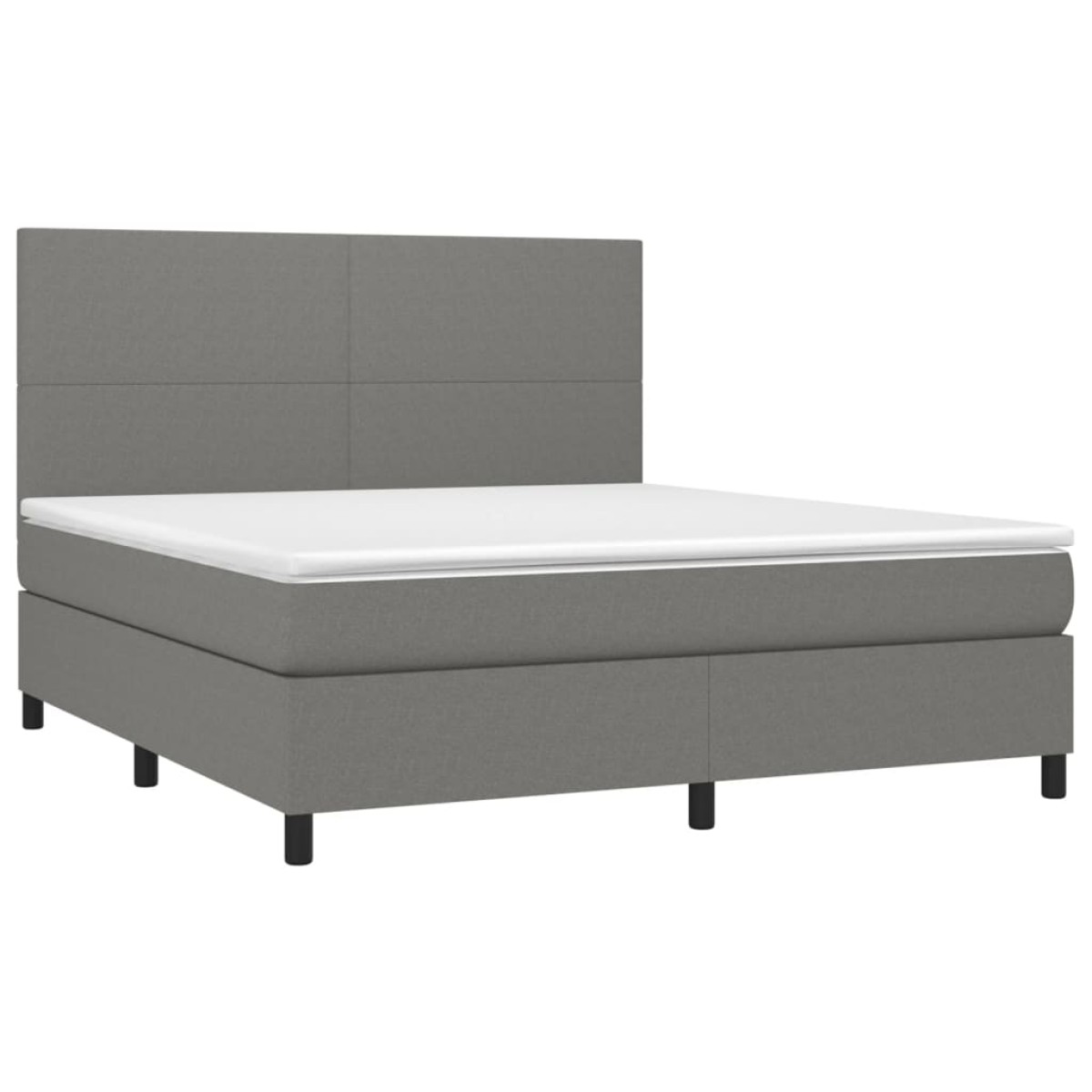 vidaXL Κρεβάτι Boxspring με Στρώμα Σκούρο Γκρι 160x200 εκ Υφασμάτινο