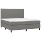 vidaXL Κρεβάτι Boxspring με Στρώμα Σκούρο Γκρι 160x200 εκ Υφασμάτινο