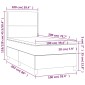 vidaXL Κρεβάτι Boxspring με Στρώμα Μαύρο 100 x 200 εκ. Υφασμάτινο