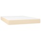 vidaXL Κρεβάτι Boxspring με Στρώμα Κρεμ 140x200 εκ. Υφασμάτινο