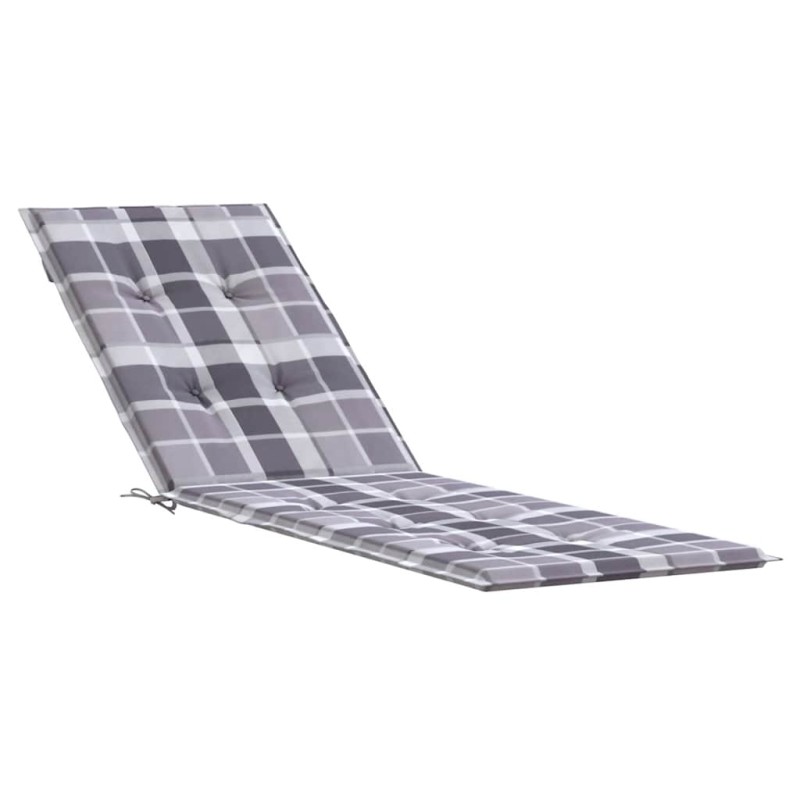 vidaXL Μαξιλάρι Σεζλόνγκ Γκρι Καρό (75+105) x 50 x 4 εκ.