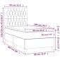 vidaXL Κρεβάτι Boxspring με Στρώμα Σκούρο Γκρι 90x200 εκ. Υφασμάτινο