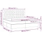 vidaXL Κρεβάτι Boxspring με Στρώμα Μαύρο 200x200 εκ. Υφασμάτινο