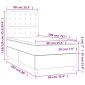 vidaXL Κρεβάτι Boxspring με Στρώμα Μπλε 90x200 εκ.Υφασμάτινο