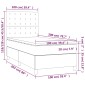 vidaXL Κρεβάτι Boxspring με Στρώμα Σκούρο Καφέ 100x200 εκ. Υφασμάτινο