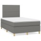 vidaXL Κρεβάτι Boxspring με Στρώμα Σκούρο Γκρι 120x200 εκ. Υφασμάτινο