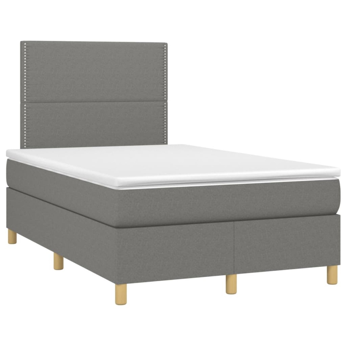 vidaXL Κρεβάτι Boxspring με Στρώμα Σκούρο Γκρι 120x200 εκ. Υφασμάτινο