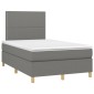 vidaXL Κρεβάτι Boxspring με Στρώμα Σκούρο Γκρι 120x200 εκ. Υφασμάτινο