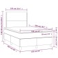 vidaXL Κρεβάτι Boxspring με Στρώμα Σκούρο Γκρι 120x200 εκ. Υφασμάτινο