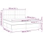 vidaXL Κρεβάτι Boxspring με Στρώμα Γκρι 200x200 εκ. Συνθετικό Δέρμα
