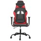 vidaXL Καρέκλα Gaming Μασάζ Μαύρο/Κόκκινο από Συνθετικό Δέρμα