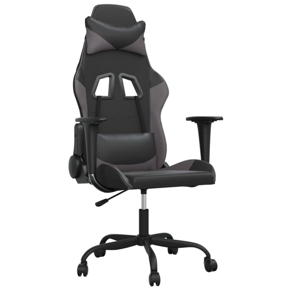 vidaXL Καρέκλα Gaming Μαύρο/Γκρι από Συνθετικό Δέρμα
