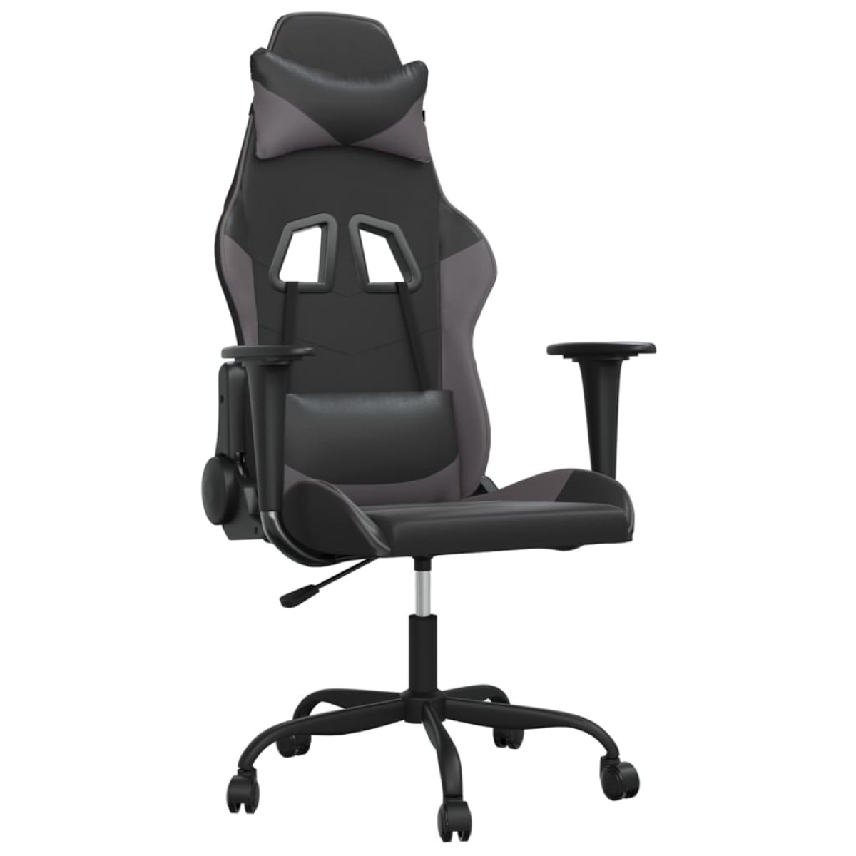 vidaXL Καρέκλα Gaming Μαύρο/Γκρι από Συνθετικό Δέρμα