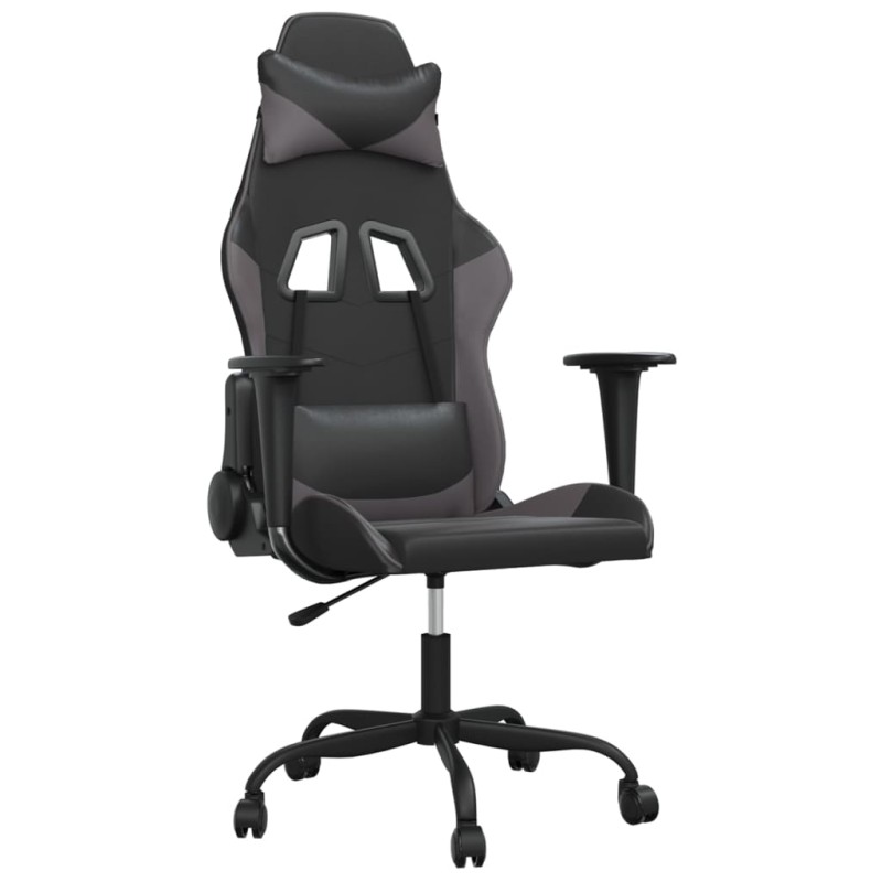 vidaXL Καρέκλα Gaming Μαύρο/Γκρι από Συνθετικό Δέρμα