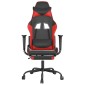 vidaXL Καρέκλα Gaming Μασάζ Υποπόδιο Μαύρο/Κόκκινο από Συνθετικό Δέρμα