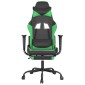 vidaXL Καρέκλα Gaming Μασάζ Υποπόδιο Μαύρο/Πράσινο από Συνθετικό Δέρμα