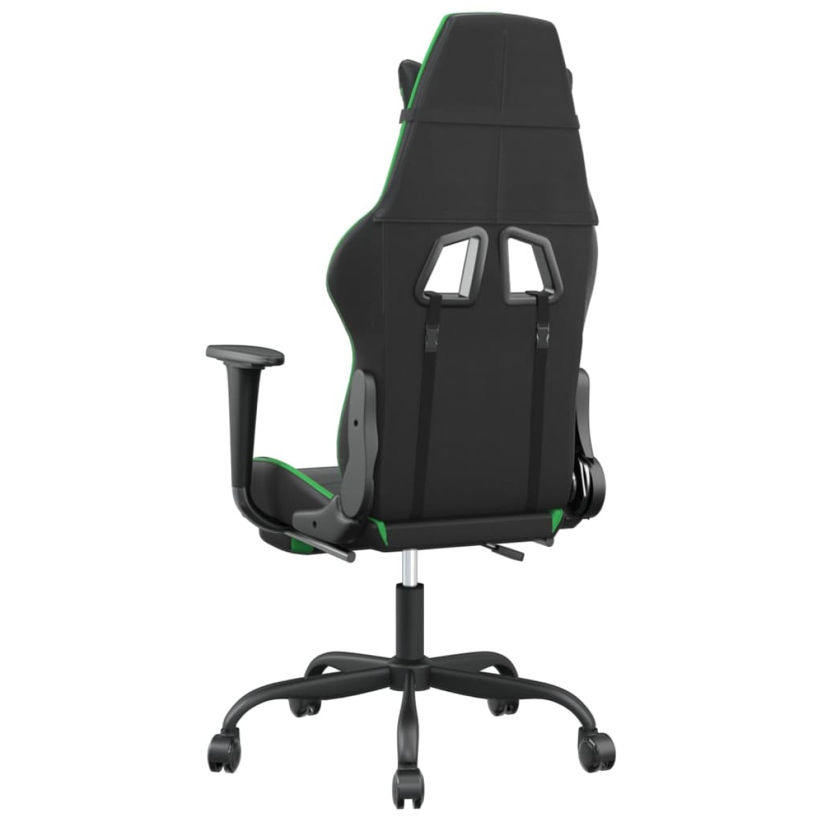 vidaXL Καρέκλα Gaming Μασάζ Υποπόδιο Μαύρο/Πράσινο από Συνθετικό Δέρμα