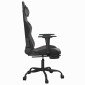 vidaXL Καρέκλα Gaming Μασάζ Υποπόδιο Μαύρο/Γκρι από Συνθετικό Δέρμα
