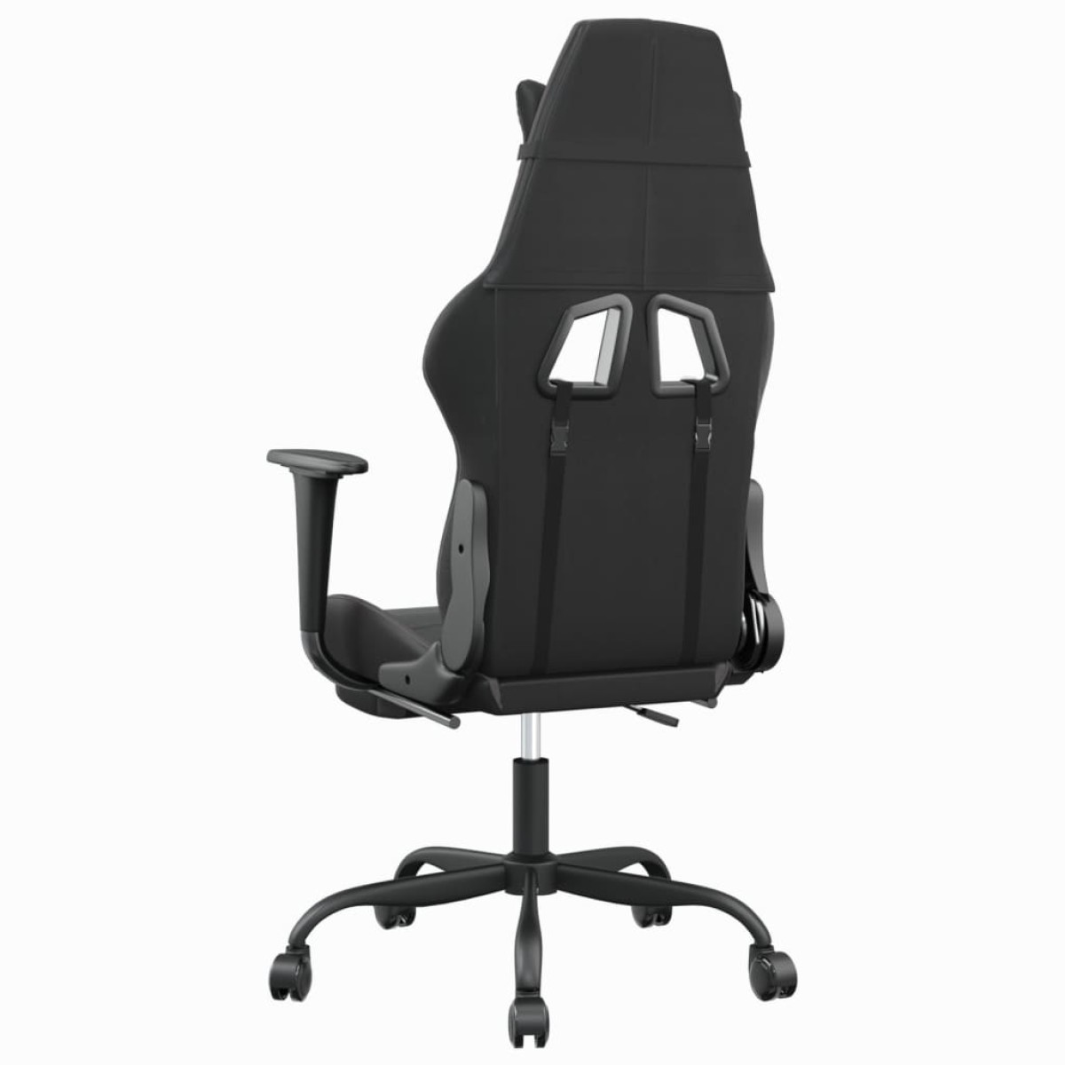 vidaXL Καρέκλα Gaming Μασάζ Υποπόδιο Μαύρο/Γκρι από Συνθετικό Δέρμα