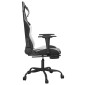 vidaXL Καρέκλα Gaming Μασάζ Υποπόδιο Μαύρο/Λευκό από Συνθετικό Δέρμα